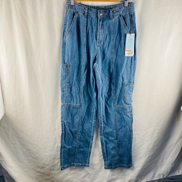 Future Collective Collab Reese Blutstein High Rise Cargo Jeans Size 4 NWT - Picture 4 of 11